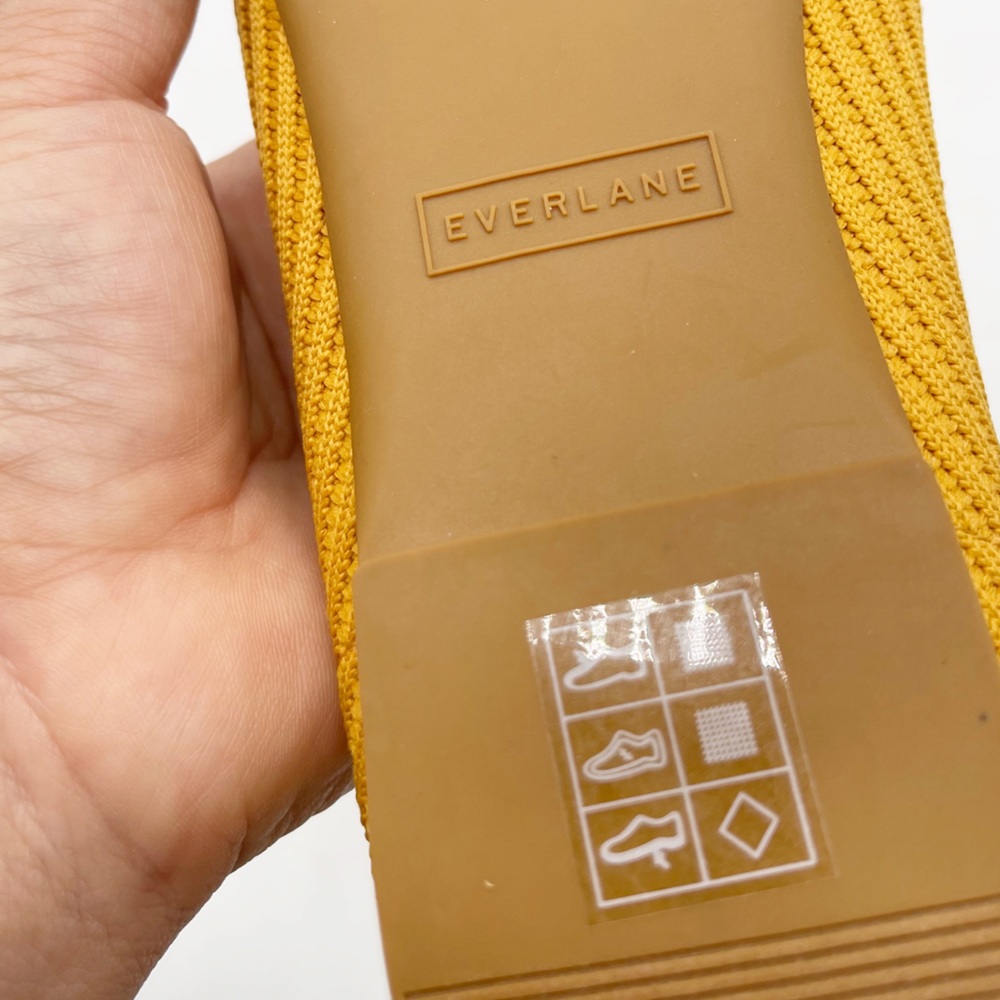 Everlane Womens The Day Glove in ReKnit Mustard Yellow Flats Size 7.5 Balletcore - Picture 11 of 12